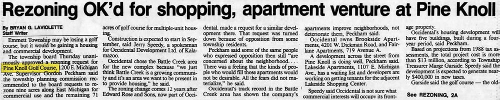 Pine Knoll Golf Course (The Knolls Golf Course) - Jun 16 1989 Article (newer photo)